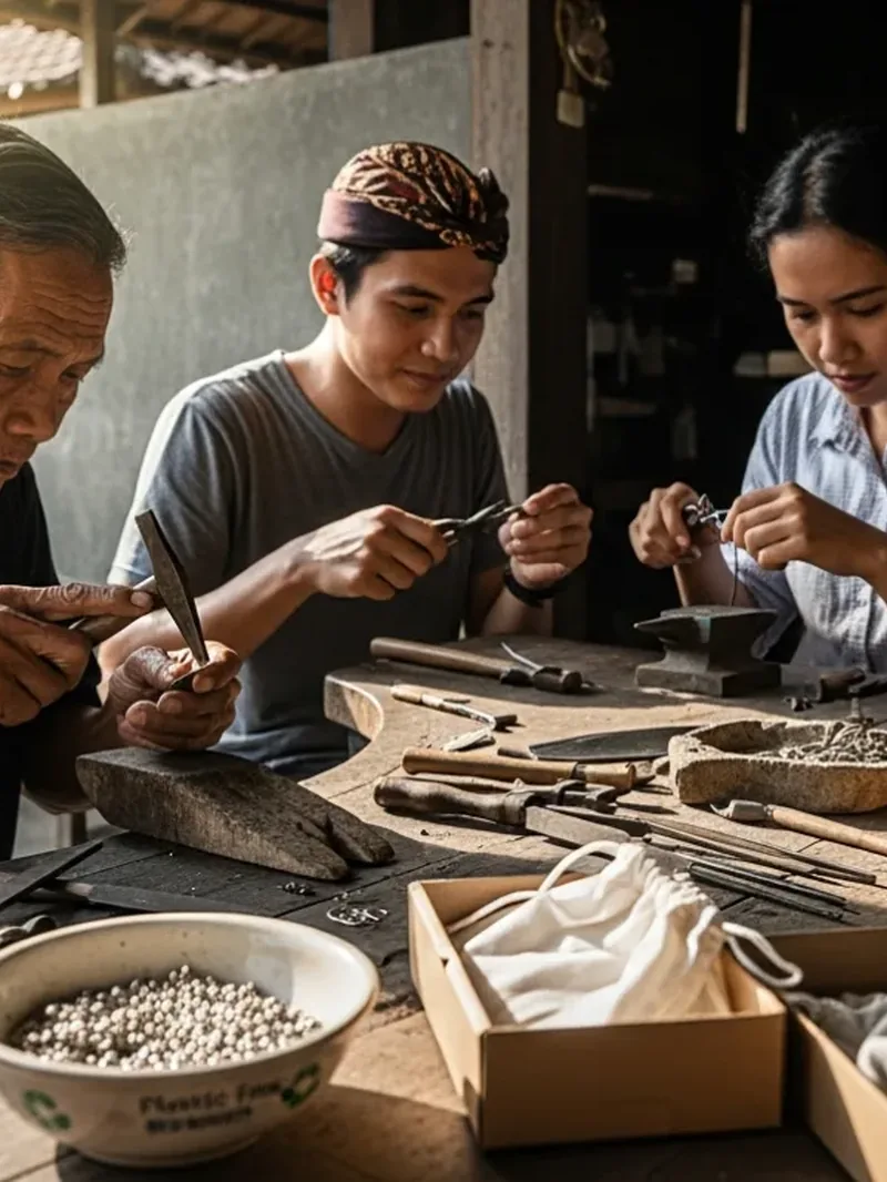 Artisans working together at a jewelry bench