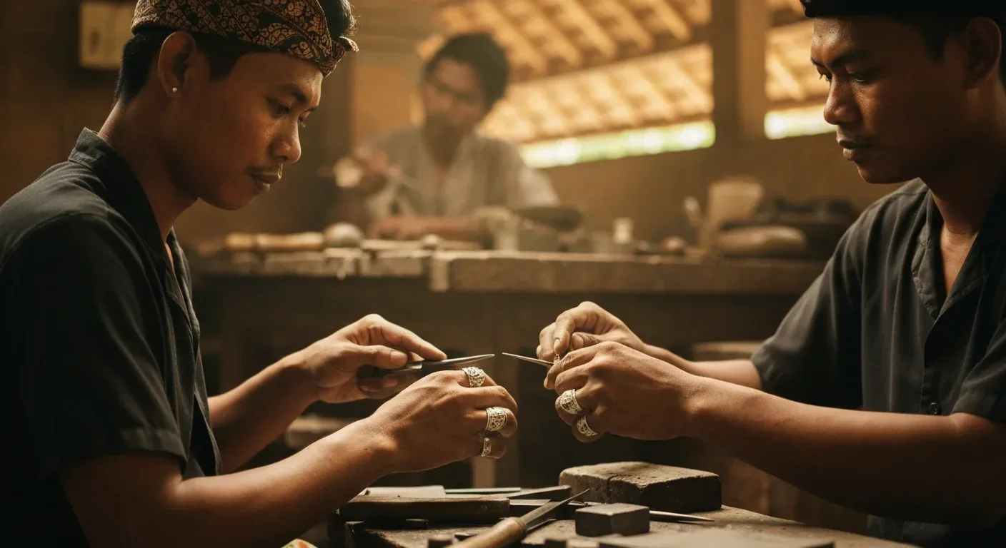 Silver jewelry workshop in Bali